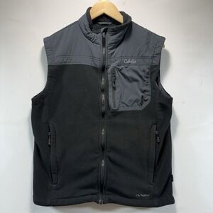 Cabelas Vest Mens Size M Black Polartec Fleece Full Zip Jacket Outdoors Hunting